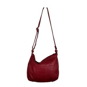 Red Genuine Leather Shoulder Bag Boho Gypsy Casual